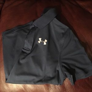 Boys Black Heat Gear Under Armour Polo